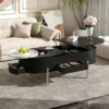 47.2'' Lift Top Coffee Table, Center Table With Hidden Storage Compartment,Cocktail Table With 360 Degree Rotating Tray For Living Room Office
