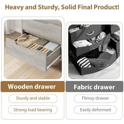 Garvee 6 Dresser For Bedroom, 47.2" Wide Dresser, Freestanding Vertical Drawer Cabinet With Storage, Wooden Closet Storage Chest For Bedroom 5 Garvee 6 Dresser For Bedroom, 47.2" Wide Dresser, Freestanding Vertical Drawer Cabinet With Storage, Wooden Closet Storage Chest For Bedroom - Image 5