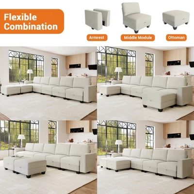 140"Sectional Couch For Living Room, Oversized Modular Sectional Sofa, U Shaped Modular Couch With Storage 6 140"Sectional Couch For Living Room, Oversized Modular Sectional Sofa, U Shaped Modular Couch With Storage - Image 6