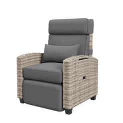 Outdoor Recliner Chair With Cushion/Side Table, Patio Reclining Chairs With Adjustable Back And Footrest, Garden Lounge Furniture 13 Outdoor Recliner Chair With Cushion/Side Table, Patio Reclining Chairs With Adjustable Back And Footrest, Garden Lounge Furniture -Garvee Sales GUEST 2903faef 654d 477c 8f93 cbd505938ab3