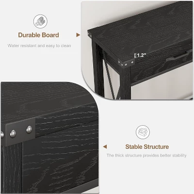 Farmhouse Console Table With 2 Drawers And Storage Shelf, Wood Sofa Table For Entryway, Living Room, Hallway, And Foyer 5 Farmhouse Console Table With 2 Drawers And Storage Shelf, Wood Sofa Table For Entryway, Living Room, Hallway, And Foyer - Image 5