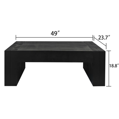 Living Room Wood Table, Versatile Table ,Black Wood Coffee Table,Modern Black Solid Wood Coffee Table 4 Living Room Wood Table, Versatile Table ,Black Wood Coffee Table,Modern Black Solid Wood Coffee Table - Image 4