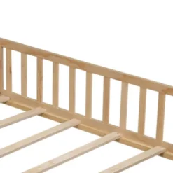 Full Size Floor Platform Bed With Fence And Door, Wooden Floor Bed Frame With Support Slats For Boys Girls Bedroom Furniture, Easy To Assembly -Garvee Sales GUEST 2c0cb5e7 2e25 47ed 8e1a 071bc76232d8
