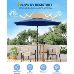 7.5Ft Outdoor Patio Umbrella With Push-Button Tilt And Crank, 6 Sturdy Ribs, UV-Resistant For Garden, Poolside, Patio, Backyard-Navy Blue 9 7.5Ft Outdoor Patio Umbrella With Push-Button Tilt And Crank, 6 Sturdy Ribs, UV-Resistant For Garden, Poolside, Patio, Backyard-Navy Blue -Garvee Sales GUEST 2c0d7151 72b2 4d1f 9432 9ec7ace6db5e