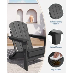 Folding Adirondack Chairs Set Of 6 - HDPE Poly Lumber, 380lb Capacity & Weather-Resistant For Patio, Pool 14 Folding Adirondack Chairs Set Of 6 - HDPE Poly Lumber, 380lb Capacity & Weather-Resistant For Patio, Pool -Garvee Sales GUEST 2c8d733c 06f3 4eb8 a012 e4dcbd752fac 2