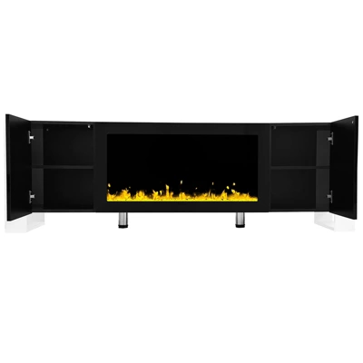 68" Fireplace TV Stand For TVs UP To 78", Electric Fireplace Media Entertainment Center, Modern TV Console Table With Storage For Living Room 7 68" Fireplace TV Stand For TVs UP To 78", Electric Fireplace Media Entertainment Center, Modern TV Console Table With Storage For Living Room - Image 7