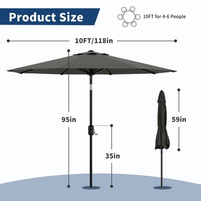10FT Outdoor Patio Umbrella 8 10FT Outdoor Patio Umbrella - Image 8