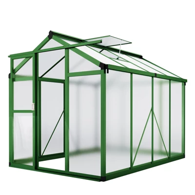 Whizmax 6x8/6x10 FT Aluminum Greenhouse - Heavy Duty Polycarbonate Panels With Roof Vent, Walk-In Garden House For Backyard, Patio, Easy Assembly 7 Whizmax 6x8/6x10 FT Aluminum Greenhouse - Heavy Duty Polycarbonate Panels With Roof Vent, Walk-In Garden House For Backyard, Patio, Easy Assembly - Image 7
