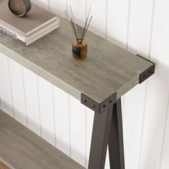 Farmhouse Console Table, 43.3" Entryway Table With Storage, 2 Tier Sofa Table With Metal Frame And MDF, Behind Couch Table For Living Room 11 Farmhouse Console Table, 43.3" Entryway Table With Storage, 2 Tier Sofa Table With Metal Frame And MDF, Behind Couch Table For Living Room -Garvee Sales GUEST 2e915b4f 4a31 4796 9229 61d5f9353400