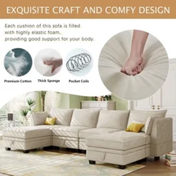 Sectional Sofa, U-Shape Sectional Couch With Reversible Chaise, Additional Storage Convertible Sofa Bed 14 Sectional Sofa, U-Shape Sectional Couch With Reversible Chaise, Additional Storage Convertible Sofa Bed -Garvee Sales GUEST 2f5d2be5 fbd1 4c9c 9464 6d59da2fec04