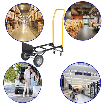 Hand Truck Dolly 2 Wheel Dolly Cart And 4 Wheel Push Cart With Swivel Wheels 330 LBS Capacity,abstract,black,33.46in,2.79ft 6 Hand Truck Dolly 2 Wheel Dolly Cart And 4 Wheel Push Cart With Swivel Wheels 330 LBS Capacity,abstract,black,33.46in,2.79ft - Image 6