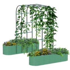 1 Set(2PCS Raised Garden Bed With Arch Trellis),Durable Steel Construction, For Climbing Plants And Outdoor Gardening 13 1 Set(2PCS Raised Garden Bed With Arch Trellis),Durable Steel Construction, For Climbing Plants And Outdoor Gardening -Garvee Sales GUEST 2fdf1a12 dd04 48b9 9f37 4a07dd41a5d1