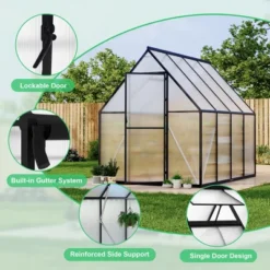 8x16FT Aluminum-Framed Polycarbonate Greenhouse, Heavy Duty Polycarbonate Greenhouse, Large Enhanced Aluminum GreenhouseKit For Outdoors 18 8x16FT Aluminum-Framed Polycarbonate Greenhouse, Heavy Duty Polycarbonate Greenhouse, Large Enhanced Aluminum GreenhouseKit For Outdoors -Garvee Sales GUEST 2ff592f0 2c10 4e4f a671 14d2d94b7836