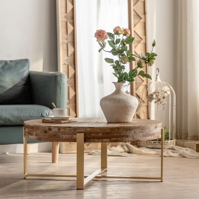 31.29-Inch Coffee Tables For Living Room Apartment, Small Coffee Tables For Small Spaces Round Coffe Table Tea Table Circle Coffee Table Gold 1 31.29-Inch Coffee Tables For Living Room Apartment, Small Coffee Tables For Small Spaces Round Coffe Table Tea Table Circle Coffee Table Gold