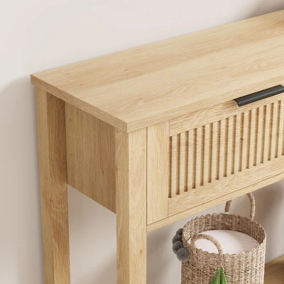 Garvee Console Table Boho Entryway Table Sofa Table Hallway Foyer Table Behind Couch Table With 2 Drawers And Open Storage Shelf For Living Room 7 Garvee Console Table Boho Entryway Table Sofa Table Hallway Foyer Table Behind Couch Table With 2 Drawers And Open Storage Shelf For Living Room - Image 7