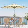 Garvee 10Ft Patio Umbrella, 8 Sturdy Ribs Outdoor Table Umbrella With Crank Lift & Push Button Tilt - Market Umbrella For Pool, Deck, Yard