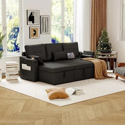 Multifunctional L-Shaped Sectional Sofa With Pull-Out Bed And Storage – Modern Design For Living Room Comfort 2 Multifunctional L-Shaped Sectional Sofa With Pull-Out Bed And Storage – Modern Design For Living Room Comfort - Image 2