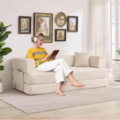 78.8'' Convertible Sleeper Floor Sofa Bed W/Pillows, 5-in-1 Corduroy Floor Couch, Folding Mattress Couch Loveseat With Fixed-Shape Frame, No Assembly 19 78.8'' Convertible Sleeper Floor Sofa Bed W/Pillows, 5-in-1 Corduroy Floor Couch, Folding Mattress Couch Loveseat With Fixed-Shape Frame, No Assembly -Garvee Sales GUEST 3162dfca 10d6 491f 8189 a48399a7f88d