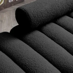 53.2”End Of Bed Bench, Upholstered 2 Seat Sofa Couch, Entryway Ottoman Bench With Metal Legs, Fuzzy Long Bench For Living Room Bedroom Shops