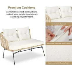 4-Piece Outdoor Wicker Patio Set With Cushions & Coffee Table, All-Weather Conversation Sofa Set For Balcony, Backyard, Poolside – Beige 10 4-Piece Outdoor Wicker Patio Set With Cushions & Coffee Table, All-Weather Conversation Sofa Set For Balcony, Backyard, Poolside – Beige -Garvee Sales GUEST 3204d739 0a9e 4f6d be64 7ebf62389bde