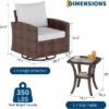 3-Piece Outdoor Wicker Bistro Set With Swivel Chairs - Modern Rattan Patio Furniture With Thick Cushions & Side Table