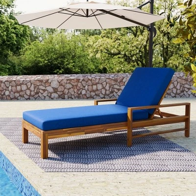 Wood Adjustable Backrest Outdoor Lounge Chair, Suitable For Gardens, Terraces And Poolside Areas 8 Wood Adjustable Backrest Outdoor Lounge Chair, Suitable For Gardens, Terraces And Poolside Areas - Image 8