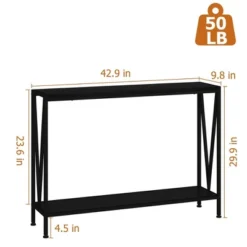 Console Table, 2-Tier Entryway Table With Storage,Black/Brown/Gray -Garvee Sales GUEST 33417aae 43d7 4df2 b59a 3320aa10d2af