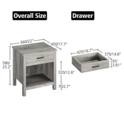 Garvee Farmhouse Gray Nightstand With Drawer And Storage Shelf For Bedroom Living Room 12 Garvee Farmhouse Gray Nightstand With Drawer And Storage Shelf For Bedroom Living Room -Garvee Sales GUEST 33a06001 6b98 4d27 8a82 2fbf1f4f2f01