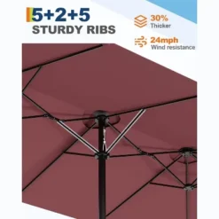 13ft Double-Sided Patio Umbrella With Crank Lift, UPF 50+, All-Weather, (Without Base) 11 13ft Double-Sided Patio Umbrella With Crank Lift, UPF 50+, All-Weather, (Without Base) -Garvee Sales GUEST 33b69ec1 dbc9 4974 aa2b 5d38d35ad2e2