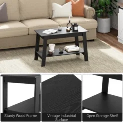 2-Tier Industrial Coffee Table With Storage Shelf For Small Apartment Living Room 9 2-Tier Industrial Coffee Table With Storage Shelf For Small Apartment Living Room -Garvee Sales GUEST 33d32d74 9f27 4b0f b597 e30fdfbbf223