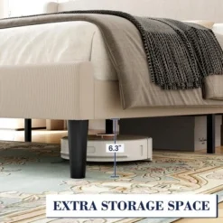 Full/Queen/King Upholstered Bed Frame With Wingback Headboard, Velvet Upholstery Platform Bed, Wooden Slat Support, Box Spring Optional 11 Full/Queen/King Upholstered Bed Frame With Wingback Headboard, Velvet Upholstery Platform Bed, Wooden Slat Support, Box Spring Optional -Garvee Sales GUEST 347d92b1 544f 4a2f 8dbb 1294f1b4178e