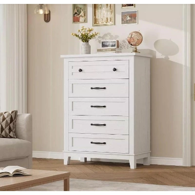 5 Dresser For Bedroom, 41.3" Tall Vertical Drawer Dresser With Storage Freestanding, Wooden Closet Storage Chest For Living Room, Bedroom, Entryway 10 5 Dresser For Bedroom, 41.3" Tall Vertical Drawer Dresser With Storage Freestanding, Wooden Closet Storage Chest For Living Room, Bedroom, Entryway - Image 10
