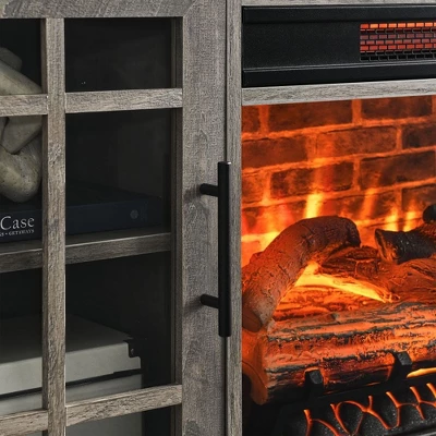 55" Modern TV Stand, Media Entertainment Center Console With Insert Fireplace, TV Media Storage Cabinet Chest For Living Room 7 55" Modern TV Stand, Media Entertainment Center Console With Insert Fireplace, TV Media Storage Cabinet Chest For Living Room - Image 7