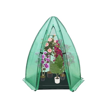 Portable Hexagonal Greenhouse For Outdoor Plants, Heavy Duty PE Cover, Zippered Door & Mesh Window, Plant Protection From Animals & Weather 5 Portable Hexagonal Greenhouse For Outdoor Plants, Heavy Duty PE Cover, Zippered Door & Mesh Window, Plant Protection From Animals & Weather - Image 5