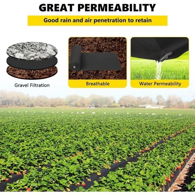 Heavy Duty Non Woven Weed Barrier Fabric, Weed And Puncture Resistant 350N, Tensile Strength 440N, Load Capacity, For Landscaping French Gutters 3 Heavy Duty Non Woven Weed Barrier Fabric, Weed And Puncture Resistant 350N, Tensile Strength 440N, Load Capacity, For Landscaping French Gutters - Image 3
