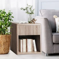 Night Stand Set Of 2, Fluted Nightstand,Modern Farmhouse Nightstand, End Table With Drawer Storage Mid Century Wood Night Stands For Sofa Office -Garvee Sales GUEST 35d8a263 4cfa 429c 9bf5 06e4e8a5df6e