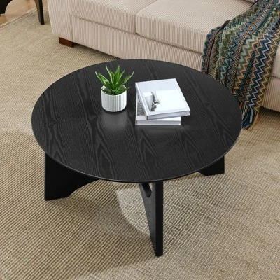 36'' Round Coffee Table, Wooden Coffee Table With Cross Legs, Center Sofa Table, Cocktail Table For Small Spaces, Accent Table For Living Room Office 1 36'' Round Coffee Table, Wooden Coffee Table With Cross Legs, Center Sofa Table, Cocktail Table For Small Spaces, Accent Table For Living Room Office