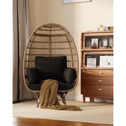 360Swivel Egg Chair, Patio Rotating Rattan Egg Basket Chair With Steel Frame And 4 Cushions, Heavy-Duty Wicker Chair For Porch, Backyard 15 360Swivel Egg Chair, Patio Rotating Rattan Egg Basket Chair With Steel Frame And 4 Cushions, Heavy-Duty Wicker Chair For Porch, Backyard -Garvee Sales GUEST 371f4dd9 500c 4b98 85c6 5c12a624a800