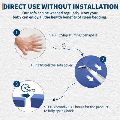 Kids Couch For Building Fort Toy,13pcs DIY Toddler Sofa,Velvet Toddler Futon Sofa Bed For Playroom, Bedroom,Grey 6 Kids Couch For Building Fort Toy,13pcs DIY Toddler Sofa,Velvet Toddler Futon Sofa Bed For Playroom, Bedroom,Grey - Image 6