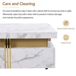 Coffee Tables With 4 Storage Drawers Modern Square Design Cocktail Table For Living Room Office Bedroom 16.5"D X 43.3"W X 43.3"H 8 Coffee Tables With 4 Storage Drawers Modern Square Design Cocktail Table For Living Room Office Bedroom 16.5"D X 43.3"W X 43.3"H -Garvee Sales GUEST 37f8af62 89f8 4c4e 98f8 0c2e35795f14