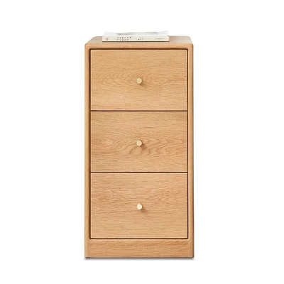 Modern Dresser For Bedroom, 3 Chest Of Drawer Nightstand, Large Capacity Oak Wood Cabinet, Slim Kids Dresser For Home Closets Living Room Bedroom 7 Modern Dresser For Bedroom, 3 Chest Of Drawer Nightstand, Large Capacity Oak Wood Cabinet, Slim Kids Dresser For Home Closets Living Room Bedroom - Image 7