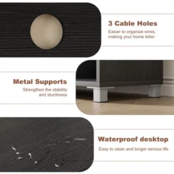 Modern TV Stand For 65 Inch, Black Entertainment Center With Storage Shelves & Glass Doors – Wooden Media Console Cabinet For Living Room 15 Modern TV Stand For 65 Inch, Black Entertainment Center With Storage Shelves & Glass Doors – Wooden Media Console Cabinet For Living Room -Garvee Sales GUEST 383f5a97 0ff8 4a34 8cb1 95211e74aae1