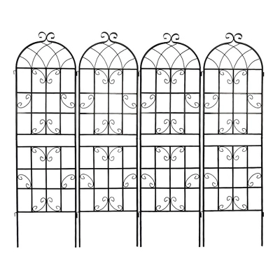 4 Pack Metal Garden Trellis 86.7" X 19.7"/71"x19.7" Rustproof Trellis For Climbing Plants Outdoor Flower Support Black 15 4 Pack Metal Garden Trellis 86.7" X 19.7"/71"x19.7" Rustproof Trellis For Climbing Plants Outdoor Flower Support Black - Image 15