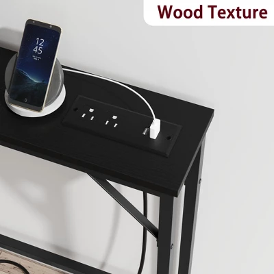 Garvee 5.9" Narrow Sofa Table With Outlets, Skinny Console Table With Storage, Slim Behind Couch Table For Living Room, Hallway, Foyer 6 Garvee 5.9" Narrow Sofa Table With Outlets, Skinny Console Table With Storage, Slim Behind Couch Table For Living Room, Hallway, Foyer - Image 6