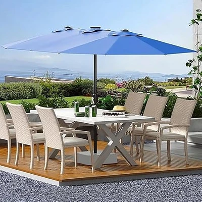 13ft Double-Sided Patio Umbrella, UV99% Protection, Fade-Resistant Outdoor Market Umbrella With Crank Handle, Alloy Steel Frame (No Base Included) 9 13ft Double-Sided Patio Umbrella, UV99% Protection, Fade-Resistant Outdoor Market Umbrella With Crank Handle, Alloy Steel Frame (No Base Included) - Image 9
