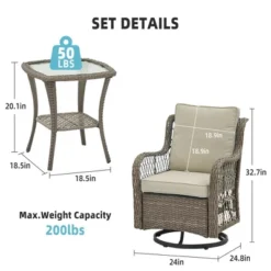 Whizmax Patio Wicker Chairs Swivel Rocker - Outdoor Swivel Rocking Chairs Set Of 2 With Rattan Side Table, Patio Swivel Glider Chair For Patio Porch 14 Whizmax Patio Wicker Chairs Swivel Rocker - Outdoor Swivel Rocking Chairs Set Of 2 With Rattan Side Table, Patio Swivel Glider Chair For Patio Porch -Garvee Sales GUEST 38ec072e cad6 4699 8194 cba2682b0b03