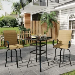 Garvee Outdoor Square Bar Table With Tempered Glass Top, Metal Frame Pub Height Bistro Table For Balcony, Patio, Poolside 10 Garvee Outdoor Square Bar Table With Tempered Glass Top, Metal Frame Pub Height Bistro Table For Balcony, Patio, Poolside -Garvee Sales GUEST 395ad47c 85b3 4804 b903 4d206236cc53