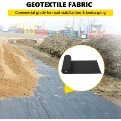 Heavy Duty Non Woven Weed Barrier Fabric, Weed And Puncture Resistant 350N, Tensile Strength 440N, Load Capacity, For Landscaping French Gutters