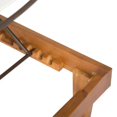 Acacia Wood Patio Chaise Lounge,Outdoor Patio Reclining Chair With Adjustable Backrest & Padded Cushion, Pool Sunbathing Recliner For Poolside Porch 6 Acacia Wood Patio Chaise Lounge,Outdoor Patio Reclining Chair With Adjustable Backrest & Padded Cushion, Pool Sunbathing Recliner For Poolside Porch - Image 6