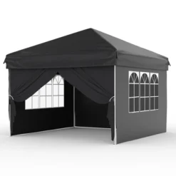 10x10 Pop Up Canopy With 4 Sidewalls-Waterproof Outdoor Portable Canopy Tent With Carry Bag, Stakes & Guy Lines-for Camping, Beach, Backyard 12 10x10 Pop Up Canopy With 4 Sidewalls-Waterproof Outdoor Portable Canopy Tent With Carry Bag, Stakes & Guy Lines-for Camping, Beach, Backyard -Garvee Sales GUEST 3b2640f1 ea57 40e1 b69a 655f3298bdc5